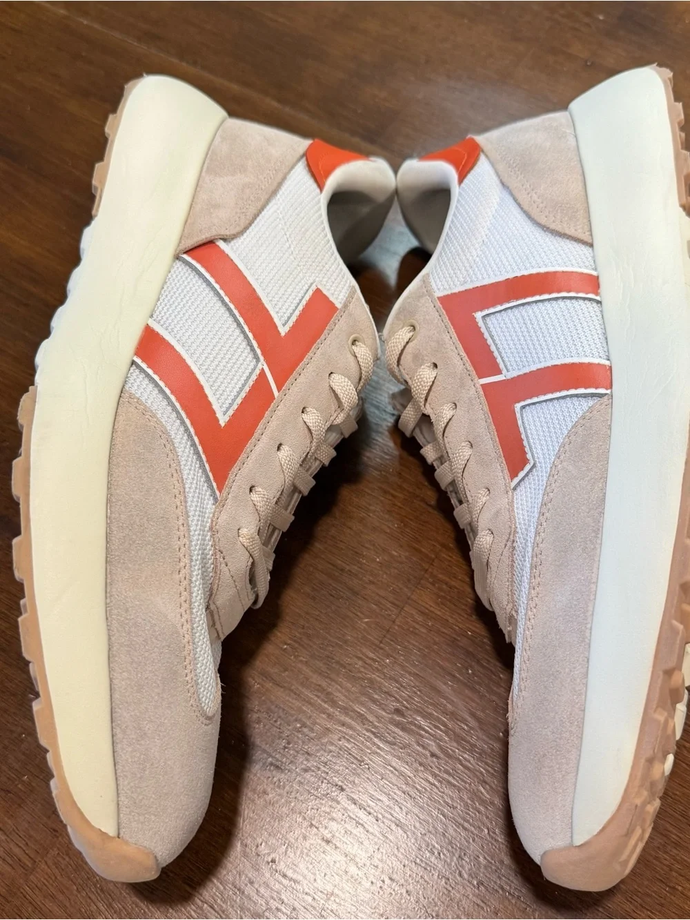 Le Tigre Racer 77 Retro Style Sneakers in Beige and Coral TM-Baxter 11.5 Mens